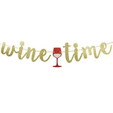 Glitter Wine Time Banner - Wine Tasting Party & Whisky Themed Birthday Party Decor