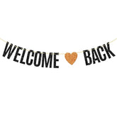 Welcome Back Banner, Homecoming Day / Retirement Party Decorations, To School Sign Bunting Home Decors Supplies, Black, 6.3 Feet