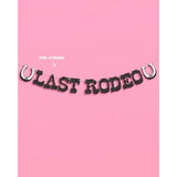 Last Rodeo Fringe Banner Black Glitter Silver Iridescent 5.5Ft Western Bachelorette Decor