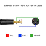 CableCreation 3.5mm (1/8 Inch) Stereo Male to XLR Female Cable, 6 Feet/Black
