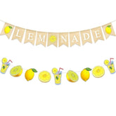 Lemonade Banner – Burlap Lemonade Stand Decoration With Lemon Garland For Summer Lemon Party, Bridal Shower, Lemon Theme Birthday, Farmers Market, And Lemon Decor