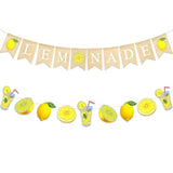 Lemonade Banner – Burlap Lemonade Stand Decoration With Lemon Garland For Summer Lemon Party, Bridal Shower, Lemon Theme Birthday, Farmers Market, And Lemon Decor