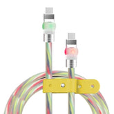 Neon Chubby - Fast Charge Ufo Neon Cable Durable Charging Cable Ultra-Thick Silicone Led Light Up Phone Charger Cord, Transparent, Type-C To Type-C, 1.6Ft