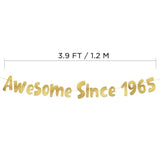 Awesome Since 1965 Gold Glitter Banner - 60Th Birthday And Anniversary Party Decorations