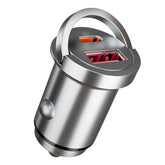 78W Usb C Car Charger Fast Charging,Advanced Ultra-Safe Zinc Alloy Material,Cigarette Lighter Adapter,Pd&Qc3.0 Super Fast Type C Car Charger (Pull Ring Style, No Charging Cable)