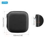 3.94X3.94X1.57 Electronic Organizer Case, 2Pcs Eva Hard Waterproof Square Travel Carrying Case With Zipper For Digital Multimeter, Camera, Charger Cord, Earphone, Black