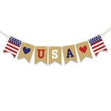USA Banner Patriotic Garland 4th of July Banner for Memorial Day Decorations Independence Day Decorations 4th of July Party Supplies Patriotic Decorations for the Home Office