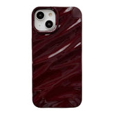 For Iphone 13 Case,Water Ripple Pattern Curly Wave Shape Soft Phone Case (Wine Red)