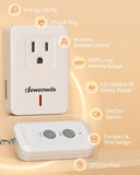 Indoor Remote Control Outlet, Expandable Remote Light Switch Kit, Wireless On Off Power Switch, 100Ft Rf Range, Compact Design, White