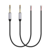 2-Pack 12.5Inch Replacement 6.35Mm Male Plug To Bare Wire Open End Trs 3 Pole Stereo 1/4" 6.35Mm Plug Jack Connector Audio Cable For Microphone Speaker Cable Repair