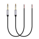 2-Pack 12.5Inch Replacement 6.35Mm Male Plug To Bare Wire Open End Trs 3 Pole Stereo 1/4" 6.35Mm Plug Jack Connector Audio Cable For Microphone Speaker Cable Repair