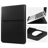 14 Inch Laptop Sleeve Case Leather Bag With Stand Compatible With Mac Pro 14 2021/Asus Vivobook 14/Hp Pavilion X360/Ideapad 14/Dell Hp Asus Acer Huawei Matebook 14'' Pc, Black