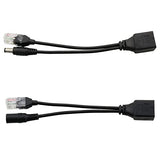 Poe Splitter Injector Kit 1Pair Power Over Ethernet Passive Poe Adapter Injector Splitter Cable With 5.5X2.1Mm Dc Connector 12V