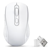 Bluetooth Mouse, Wireless For Mac/Macbook/Pc/Laptop/Ipad/Computer/Chromebook, 4 Modes (Bt5.2 & Bt3.0 + Usb-A & Usb Type-C) (White)