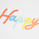 Meri Meri Personalizable Happy Birthday Banner Set (Pack of 1), 9' Birthday Party Garland Including Excess Cord