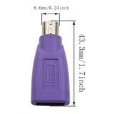 Usb To Ps2 Adapter 2Pcs Purple Usb Female To Ps/2 Male Converter Changer Adapt