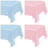 4Pcs Gender Table Cloths - Rectangular Pink And Blue Tablecloths For Gender Reveal Decorations, Boy Or Girl Party Supplies, 51 X 86.6 Inch