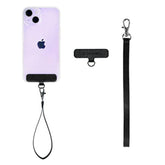 Universal Phone Wristlet Case Holder with Detachable Strap Black Vegan Leather