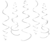 28PCS Silver Hanging Swirl Ceiling Decorations for Birthday & Party Events