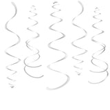 28PCS Silver Hanging Swirl Ceiling Decorations for Birthday & Party Events