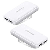 Flat Usb Wall Charger - Slim Usb Plug For Wall Outlet, Compatible With Iphone 16 15 14 Pro Max/13/12/11/Xr/Xs/X, Galaxy A03S/A13/A12/S22/S21/S20/10/9/8, Webcam - 2-Pack, White
