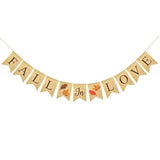 Fall in Love Maple Leaf Burlap Banner Fall Wedding Thanksgiving Decor