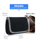 Medium Tech Pouch Storage Bag Cases For Accessories Laptop Macbook Power Adapter, Wireless Mouse, Iphone Chargers, Cellphone, Power Bank, Cord, Travel Cable Electronic Organizer - Dark Gray