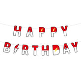 Pre-Strung Cartoon Red & White Banner Animation Birthday Party Garland