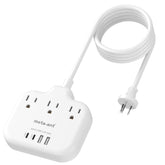 Australia New Zealand Power Adapter Usb C, Australia Travel Adaptor With 3 American Outlets 4 Usb Charger(2 Usb-C), 5Ft Extension Cord, Type I Plug Adapter For Us To Au China Argentina Fiji