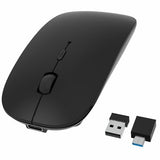Bluetooth Wireless Rechargeable Mouse For Macbook Pro/Air/Ipad Air/Ipad Pro/Laptop/Tablet/Iphone/Pc, Bluetooth 5.2/3.0 And 2.4Ghz Dual Mode Mouse (Black)