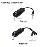 Usb 2.0 Extender To Rj45 Over Cat5 Cat5E Cat6 Up To 196 Ft, Usb Ethernet Extender Over Cat5/5E/6 Supports Windows/Mac/Vista, Plug And Play, No Driver Needed
