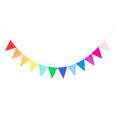 Pre-Assembled Rainbow Banner Buntings, Felt Fabric Pennant Banner Multicolor For Birthday Or Classroom