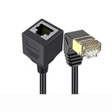 Cat 8 Ethernet Extension Cable,90 Degree Down Angle Male To Female Rj45 Cat8 C