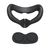 Silicone Face Cover Pad For Oculus/Meta Quest 2 With Lens Protector, Anti-Light Leakage Cleanable Face Pad & Lens Cover Accessories Kit Keep Your Vr Headset Sweat-Free (Black)