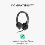 kwmobile Ear Pads Compatible with Logitech Zone 900 / Zone Wireless Plus Earpads - 2X Replacement for Headphones - Black