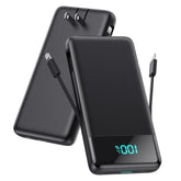 Portable Charger For Iphone With Built In Cables And Wall Plug,Upgraded 13800Mah Fast Charging Usb C Power Bank,4 Outputs Travel Essential Battery Pack Compatible With Iphone 16/15/14,Samsung,Android