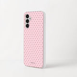 Polka Dot Phone Case for Samsung Galaxy A14 5G and 4G, Clear TPU Shockproof Cover with Aesthetic Design, Soft and Protective Case for Girls and Women, Pink