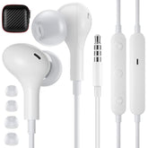 Wired Earbuds In-Ear Headphones For Laptop/Pc, Noise Isolation Small Earphones Corded 3.5Mm Jack Plug-In Ear Buds Mic Volume Control For Iphone/Samsung/Android/Gaming Console/Kid/School