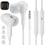 Wired Earbuds In-Ear Headphones For Laptop/Pc, Noise Isolation Small Earphones Corded 3.5Mm Jack Plug-In Ear Buds Mic Volume Control For Iphone/Samsung/Android/Gaming Console/Kid/School