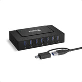 7-In-1 Usb Powered Hub For Laptops With Usb-C Or Usb 3.0 - Usb Power Station F