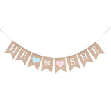 He Or She Banner, No Diy He Or She Gender Reveal Burlap Banners, Baby Shower Banner Sign For Girls Or Boy, Gender Reveal, Welcome Baby Backdrop Decoration
