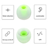 Earbuds Replacement Tips Silicone Earbud Tips Ear Gels Fit For Inner Hole From 3.8Mm - 5.1Mm Earphones 9 Pairs S/M/L Clear Green