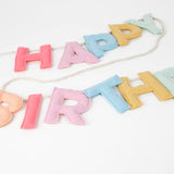 Meri Meri Felt Happy Birthday Garland (3.2m with excess cord - Pack of 1)