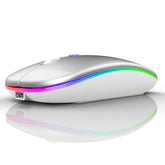 Bluetooth Wireless Mouse For Laptop Mac Macbook Macbook Air Macbook Pro Pc Desktop Computer Windows Chromebook Notebook (Silver White)