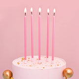 Pink Long Thin Metallic Birthday Candles, Cake Candles, Birthday Parties, Wedding Decorations, Party Candles