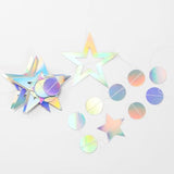 Iridescent-Disco Holographic-Euphoria Star Party-Decoration Garland - 52ft Neon Twinkle Twinkle Little Star Streamers,Wedding Birthday Bachelorette Baby Bridal Shower Engagement