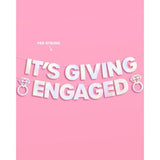 It'S Giving Engaged Banner - Iridescent Foil | 5 Ft. | Bachelorette Decorations, Engagement Party Sign, Proposal Background, Bach Supplies