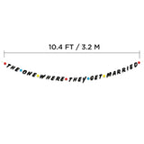 Friends Themed Wedding Black Glitter Banner - Bachelor And Bachelorette Party Decorations - Engagement Party – Wedding And Bridal Shower Decorations