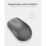 Lenovo 530 Full Size Wireless Computer Mouse for PC, Laptop, Computer with Windows - 2.4 GHz Nano USB Receiver - Ambidextrous Design - 12 Months Battery Life - Graphite Grey