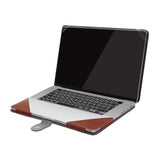 MOSISO Compatible with MacBook Pro 16 inch Case 2024 2023 2022 2021 M4 A3403 A3186 M3 A2991 M2 A2780 M1 A2485 Pro Max, PU Leather Folio Protective Stand Cover Sleeve, Brown